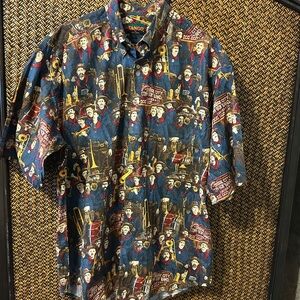 Tango Vintage Men's Blue Graphic Casual Shirt